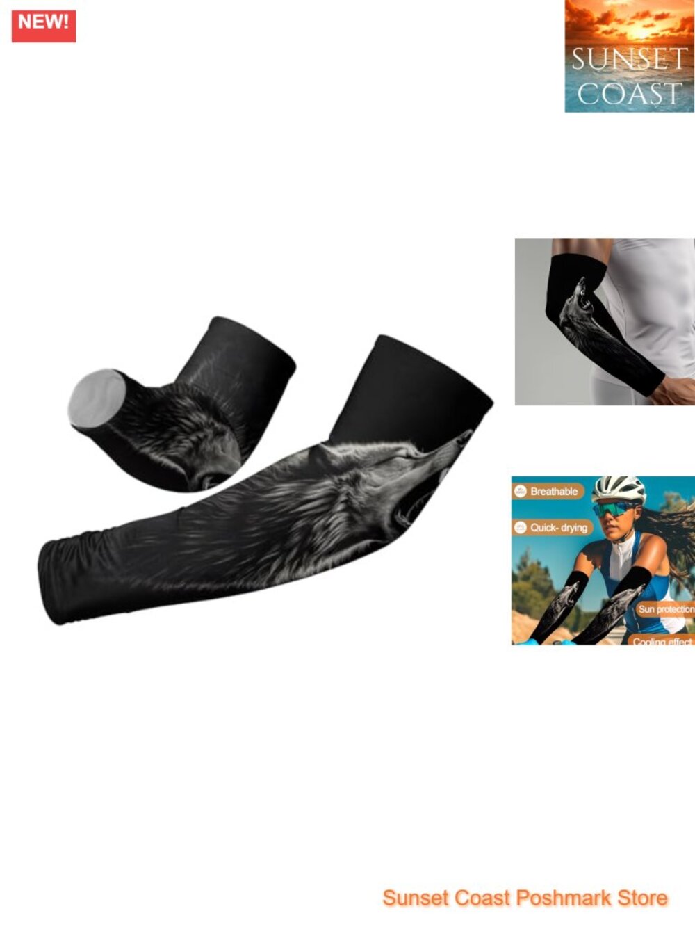 UV Protection Cooling Arm Sleeves for Men & Women - Breathable Nylon Spandex